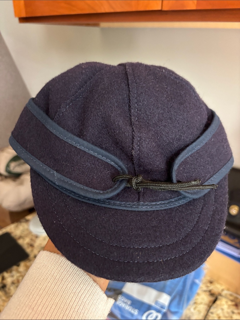 Lil Stormy Kramer Navy Toddler Hat Wool/Cotton Hat Size Large Child